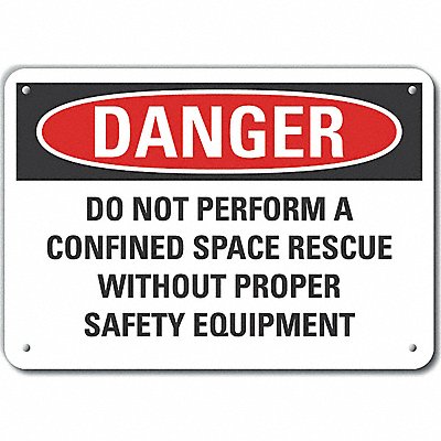 Alum Confined Space Danger Sign 7x10in