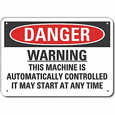 Machine Operation Danger Sign 7x10in