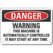 Danger Sign 7 in x 10 in Aluminum