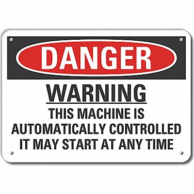 Rflct Mach Operation Danger Sign 10x14in