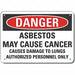 Asbestos Danger Sign 10x14in Plastic