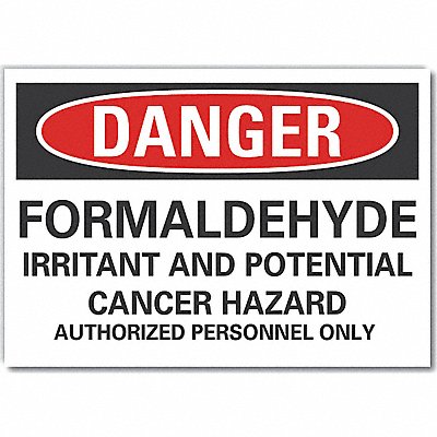 Formaldehyde Danger Lbl 5x7in Polyester