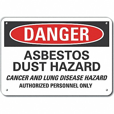 Rflct Asbestos Danger Sign 7x10in Alum