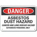 Asbestos Danger Sign 10x14in Plastic