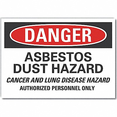 Asbestos Danger Rflctv Label 3.5inx5in