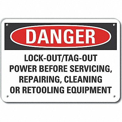 Rflct Lockout Tagout Danger Sign 7x10in