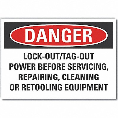 Lockout Tagout Danger Rflctv Lbl 3.5x5in