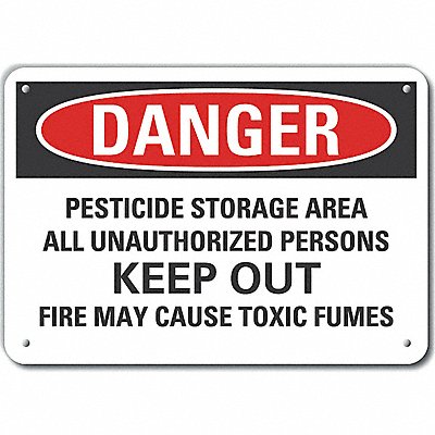 Rflct Pesticide Danger Sign 7x10in Alum