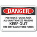 Pesticide Danger Sign 7x10in Plastic