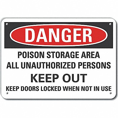 Rflct Poison Danger Sign 7x10in Alum