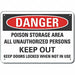 Poison Danger Sign 7x10in Plastic