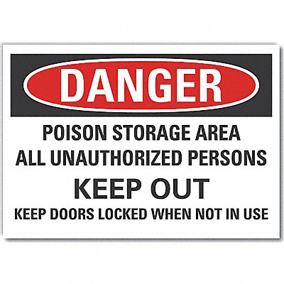 Poison Danger Rflct Label 5 in x 7 in
