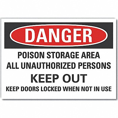 Poison Danger Lbl 3 1/2inx5in Polyester