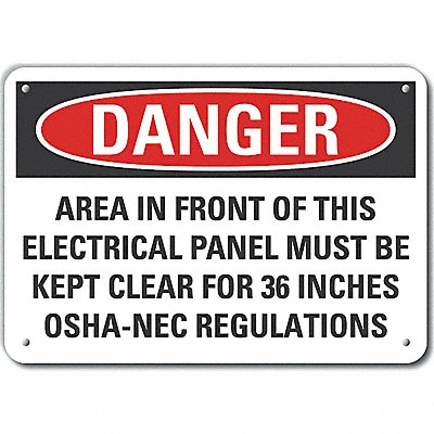Rflct Elec Panel Danger Sign 7x10in Alum