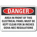 Alum Electrical Panel Danger Sign 7x10in