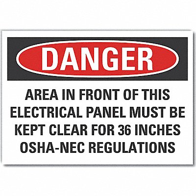 Elec Panel Danger Label 7x10in Polyester