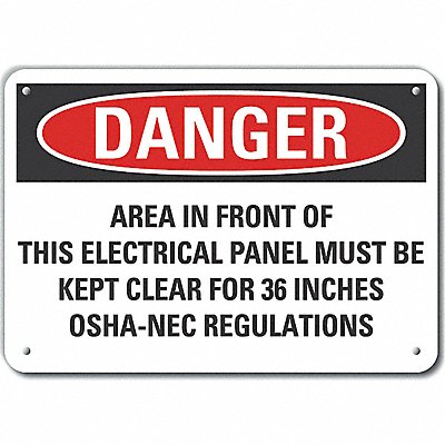 Rflct Elec Panel Dangr Sign 10x14in Alum