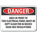 Alum Electrcal Panel Danger Sign 10x14in