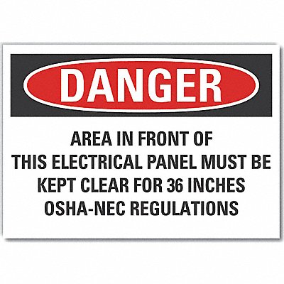 Elec Panel Danger Rflctv Label 10inx14in