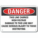 High Voltage Danger Sign 10x14in Plastic