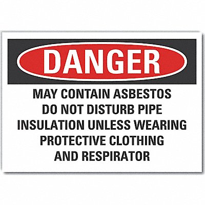 Asbestos Danger Rflct Label 10inx 14in