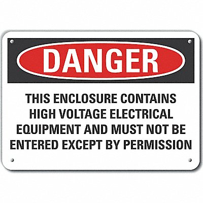 Rflct High Voltage Danger Sign 7x10in