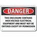 Rflct High Voltage Danger Sign 7x10in