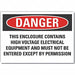 High Voltage Danger Rflct Lbl 7inx10in