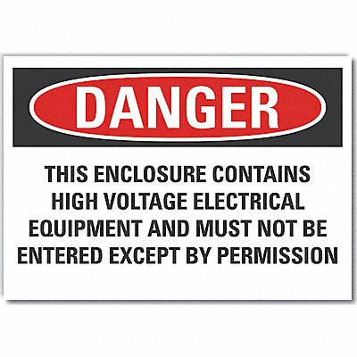 High Voltage Danger Labl 3.5x5in Polyest