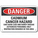 Alum Cadmium Danger Sign 10x14in Alum