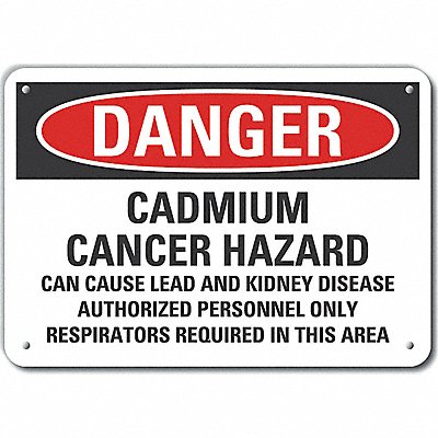 Rflct Cadmium Danger Sign 7x10in Alum