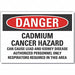 Cadmium Danger Rflct Label 3.5in x 5in