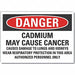 Cadmium Danger Rflct Label 5 in x 7 in