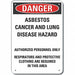 Asbestos Danger Sign 10inx7in Plastic