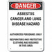Rflct Asbestos Danger Sign 14x10in Alum
