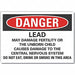 Lead Hazard Danger Lbl 5x7in Polyester