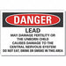 Lead Hazard Danger Rflct Lbl 5inx7in