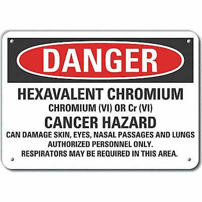 Hexavalent Chromium Danger Sign 7x10in