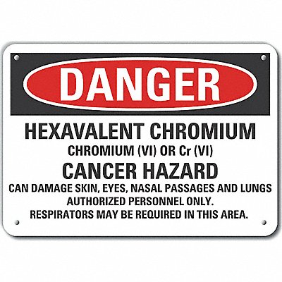 Rflct Hexvlnt Chromium Dangr Sign 7x10in