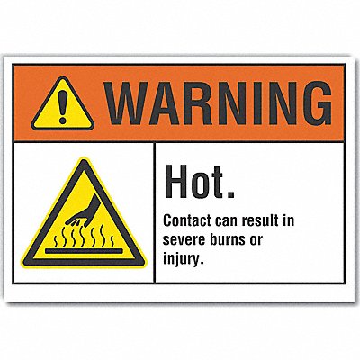 Hot Surface Warning Rflctv Label 3.5x5in