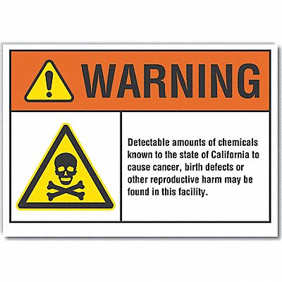 Warning Sign 7in x 10in Non-PVC Polymer