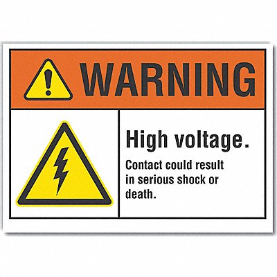 High Voltage Warning Rflct Lbl 5inx7in