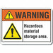 Hazardous Mtrl Warning Sign 7x10in Plstc