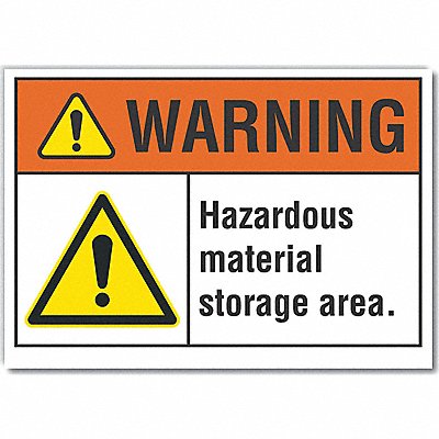 Hzrdous Mtrl Warning Lbl 10x14in Polyest
