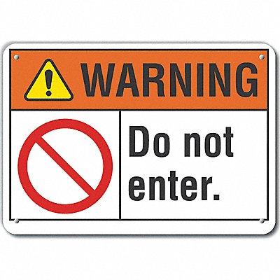 Alum Exit Entrance Warning Sign 7x10in