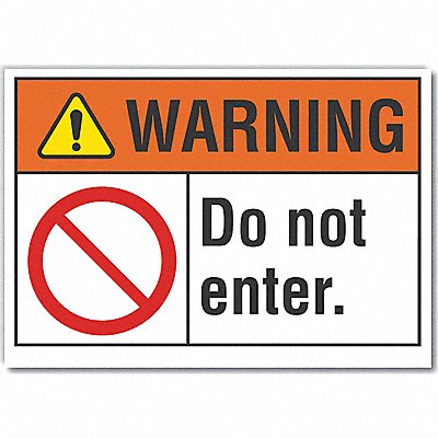 Warning Sign 7in x 10in Non-PVC Polymer