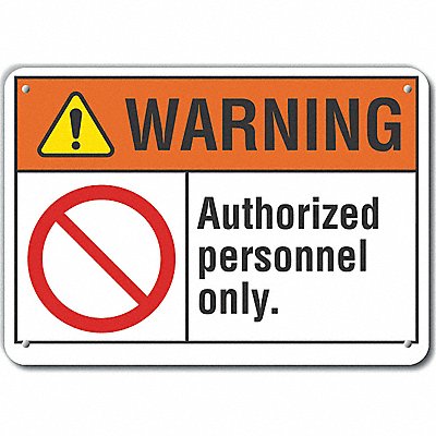 Rflct Auth Person Warn Sign 7x10in Alum