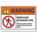 Auth Person Warning Lbl 3.5x5in Polyest