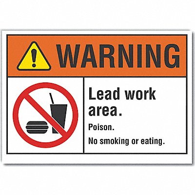 Lead Hazard Warning Lbl 5x7in Polyester