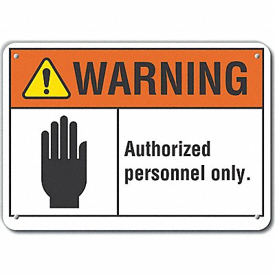 Alum Auth Personnel Warn Sign 10x14in